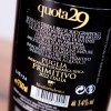 Zadní etiketa vína primitivo quota 29 z vinařství menir