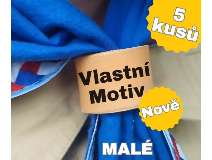 Malý kožený turbánek s vlastním motivem - 5 ks
