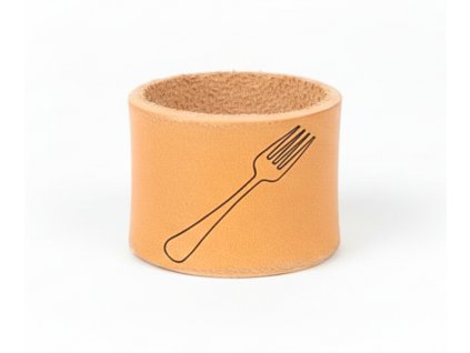 Malý kožený turbánek s vidličkou