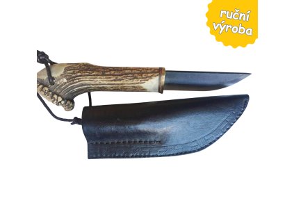Nůž z parůžku s černým pouzdrem