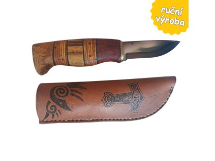 Nůž z lisované břízy s motivy severské mytologie