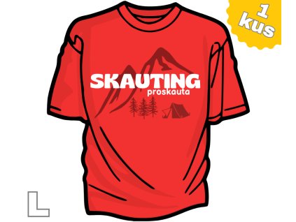 Červené tričko s motivem skauting velikost Sdsa