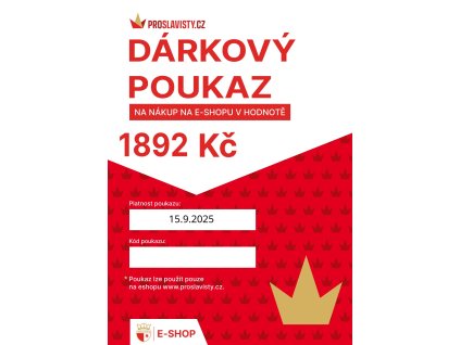 Dárkový poukaz OP 1892 15.9.