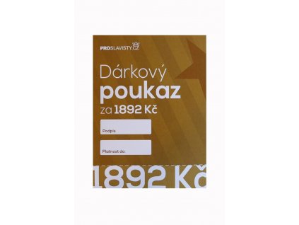 Dárkový poukaz 1892 korun