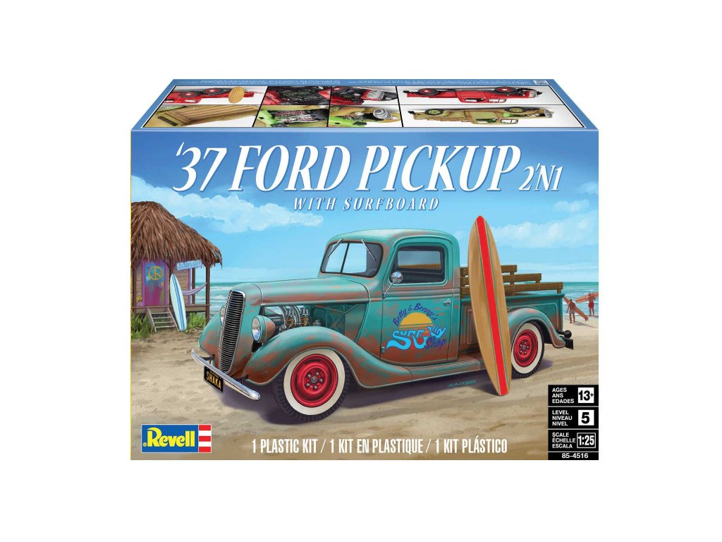 Plastic ModelKit MONOGRAM auto 4516 1937 Ford Pickup Street Rod with Surf Board 1 25 a128604115 10374