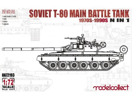 Soviet T-80 Main Battle Tank 1970s-1990s 4 in 1 1:72