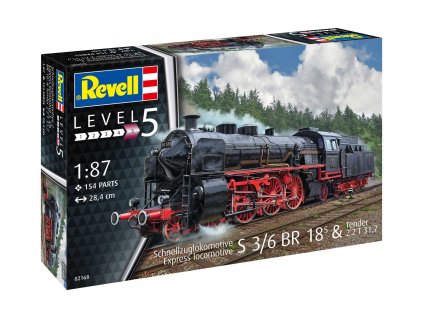 Plastic ModelKit lokomotiva 02168 Express locomotive S3 6 BR18 5 with Tender 2 2 T 1 87 a146313584 10374