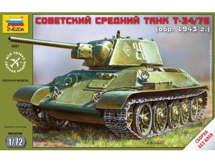 T-34/76, mod.1943 "Snap Fit" - kit pre začiatočníkov 1:72