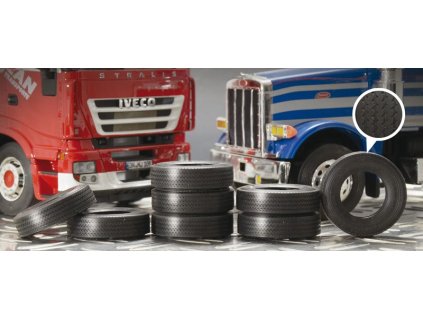 Truck Rubber Tyres (8x) 1:24