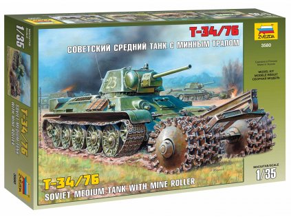 T-34/76 Soviet Tank with Mine Roller 1:35