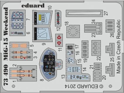 Detaily pre MiG-15 Weekend (Eduard) 1:72