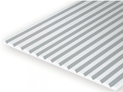 Plastová doska s drážkami v tvare V, rozteč drážok 1 mm, hrúbka 1 mm, 150 x 300 mm