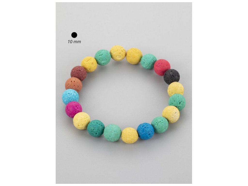 Barevný matný náramek z korálků lávového kamene multicolor