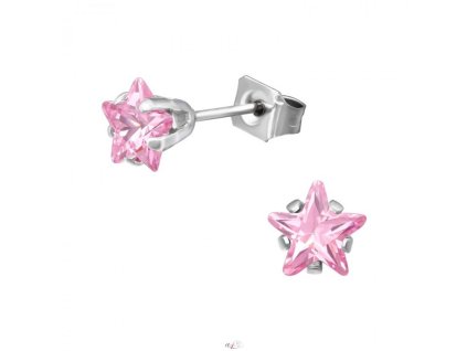 Náušnice pink stars