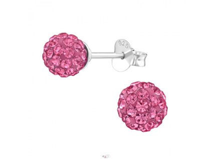Náušnice stříbrné s kuličkou Rose