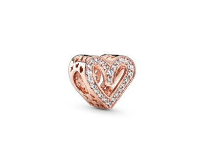 Korálek na náramek srdíčko rose gold