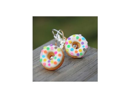 Sladké náušnice donuty s posypem