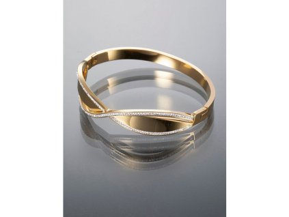Elegantní náramek z chirurgické oceli s krystalky zlatá