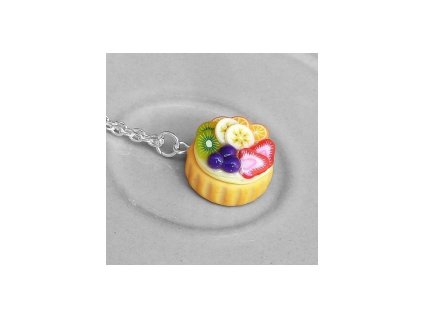Řetízek s přívěskem Fimo - ovocný koláč