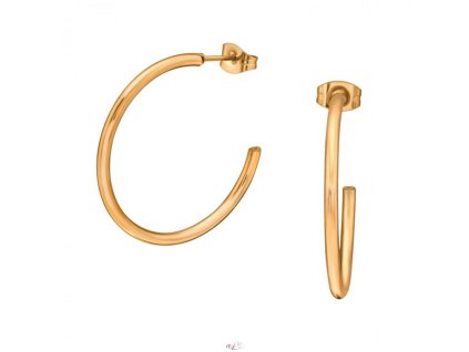 Náušnice z oceli - zlaté rose gold kruhy