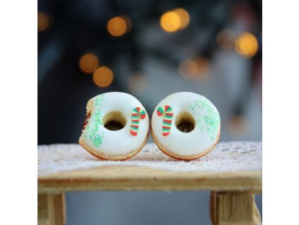 Sladké náušnice vánoční donuty