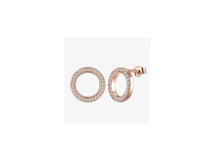 Náušnice kulaté s kamínky rose gold