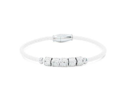 Koženkový náramek s ocelí Swarovski