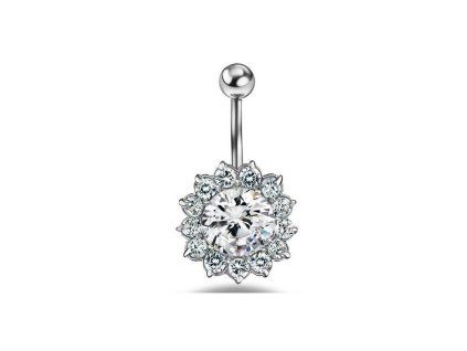 Piercing do pupíku krystalkový květ