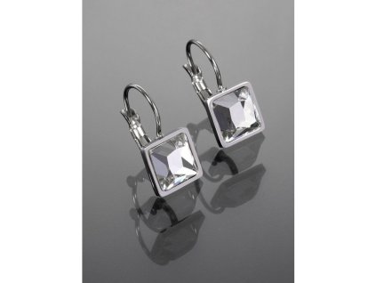 Stříbrné náušnice z chirurgické oceli s krystalkem