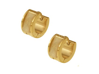 Náušnice zlaté ocelové kroužky matné