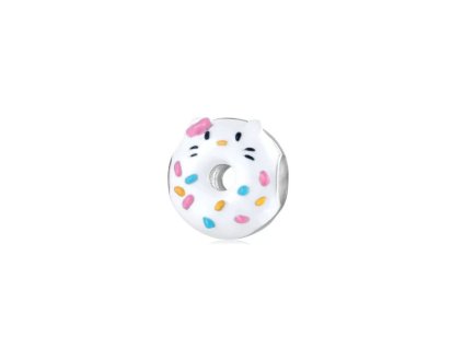 Korálek stříbrný na náramek Donut Kitten