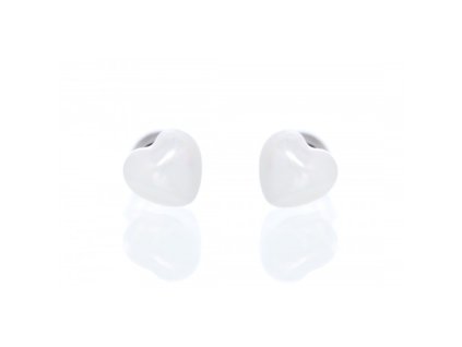 Ocelové náušnice srdíčka perličky