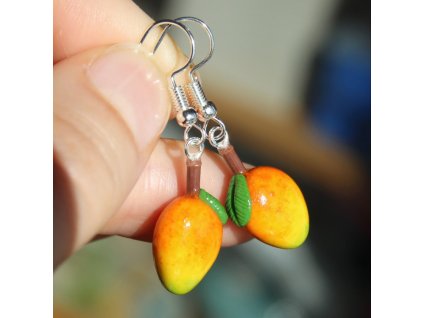 Náušnice visací žluté Mango