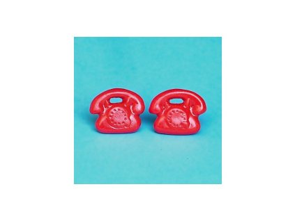 Náušnice pecky Fimo - telefon