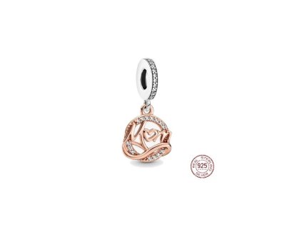 Korálek na náramek mom rose gold