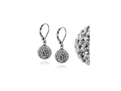 Náušnice kuličky s krystalky 2cm Swarovski čiré
