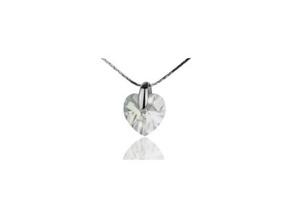 Řetízek ocelový s přívěskem srdíčko Swarovski