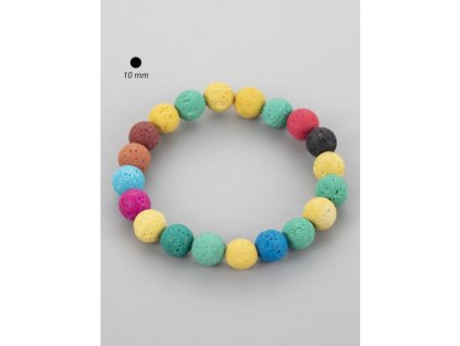 Barevný matný náramek z korálků lávového kamene multicolor