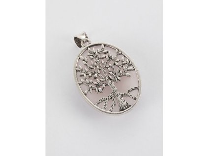 Exkluzivní přívěsek ve tvaru oválu s motivem stromu života - Růžením
