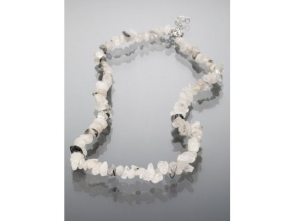 Náhrdelník ze sekaného šedého achátu bílá