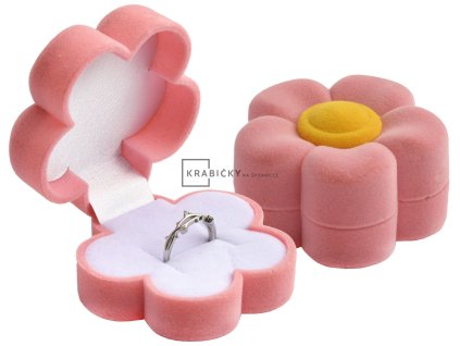 Dárková krabička na prsten KYTIČKA růžová