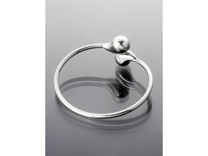 Stylový pevný náramek z chirurgické oceli s kuličkami stříbrná