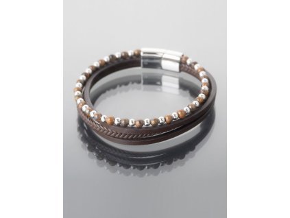 Náramek pánský hnědý s tygřím okem