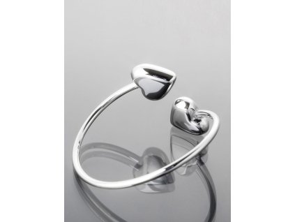 Dámský ocelový náramek dvojité srdce