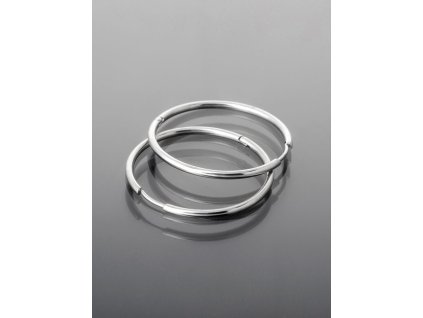Náušnice stříbrné ocelové kruhy 4cm