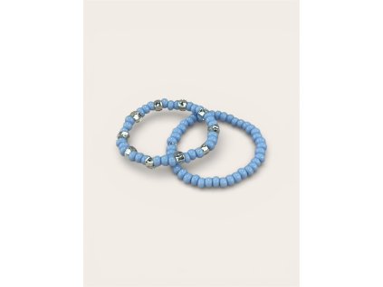 Prstýnek z korálků bledě modrý set