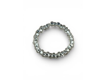 Prstýnek z korálků stříbrný