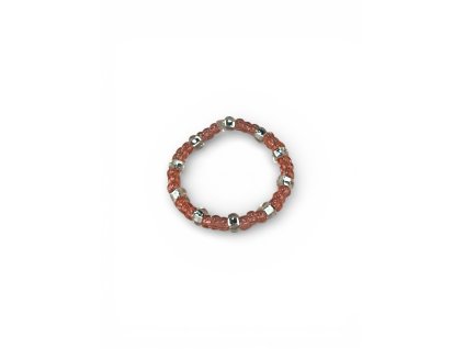 Prstýnek z korálků růžový