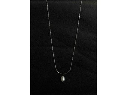 Náhrdelník říční perla ocelový - Hibis