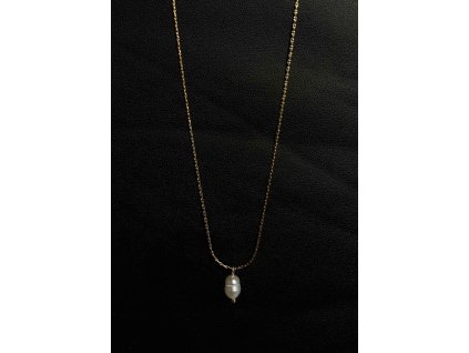 Náhrdelník říční perla ocelový - Hibis
